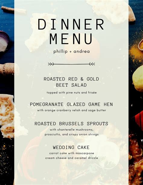 Dinner Menu